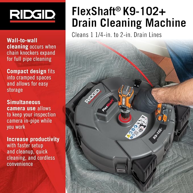 RIDGID 76193 FlexShaft K9-102+ Drain Cleaning Machine - Image 2