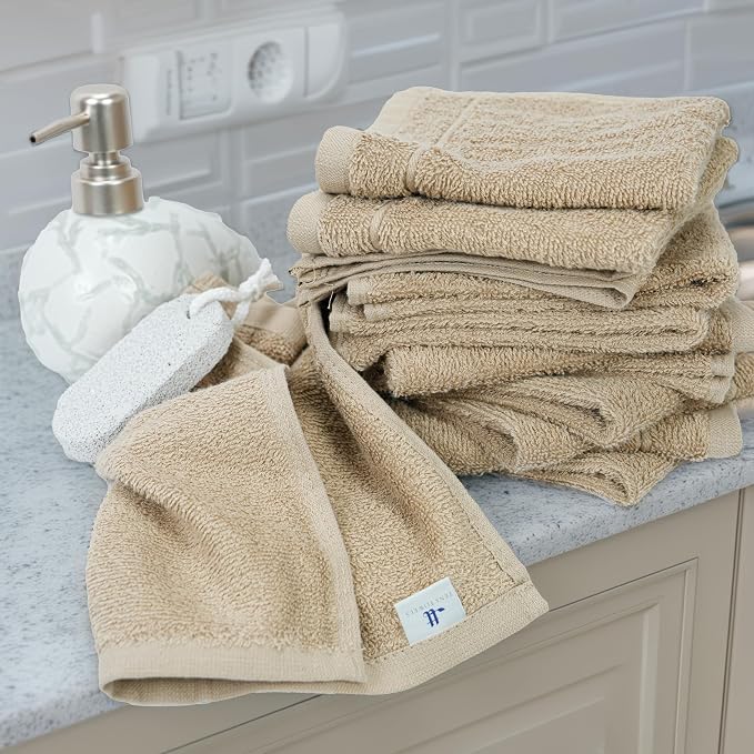 Tens Towels Pack of 24 Washcloths, 12 x 12 Inches, Lighter Weight, Quick to Dry - Image 5