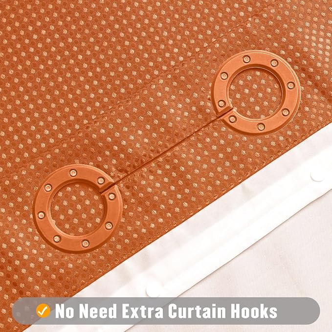 MitoVilla No Hooks Needed Extra Long Shower Curtain Liner Set - Image 3
