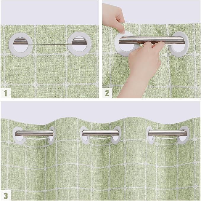 MitoVilla No Hooks Needed Boho Farmhouse Shower Curtain - Image 4