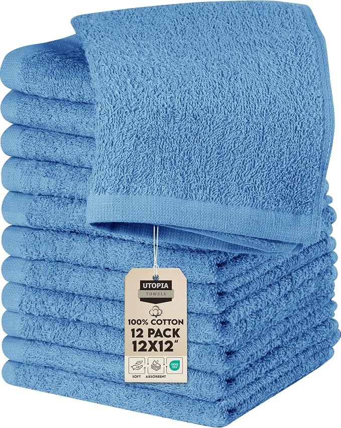 Utopia Towels 12 Pack Cotton Washcloths Set by UTOPIATOWELS
