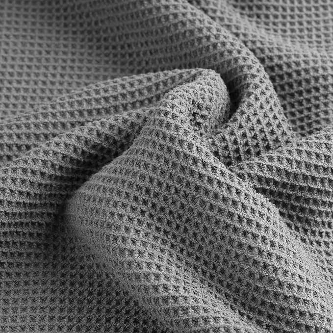 POLYTE 380 GSM Microfiber Oversize Quick Dry Lint Free Waffle Bath Towel - Image 7