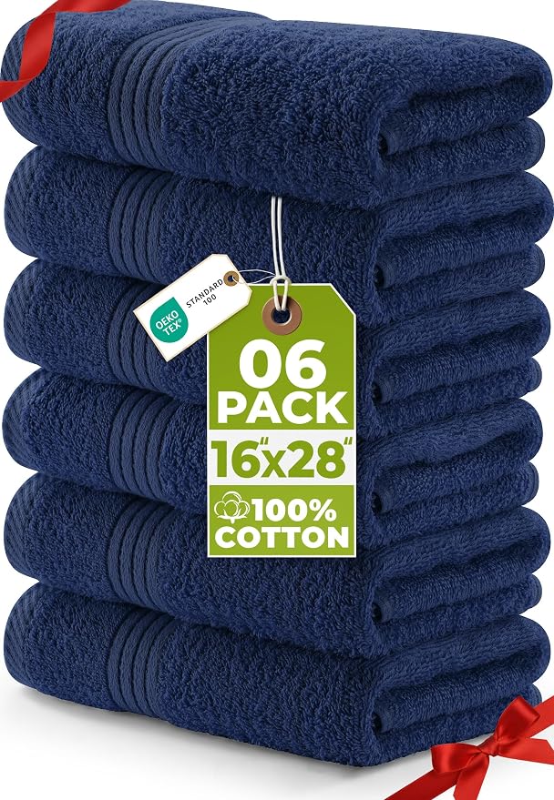 Utopia Towels 6 Piece Premium Hand Towels Set, 16 by 28 inches, 100% Ring Spun by UTOPIATOWELS