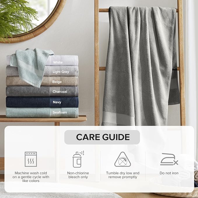 Comfort Spaces Turkish Bathroom Towel Set 6 Piece Luxury Bath Towel Set 2 Hand - Image 4