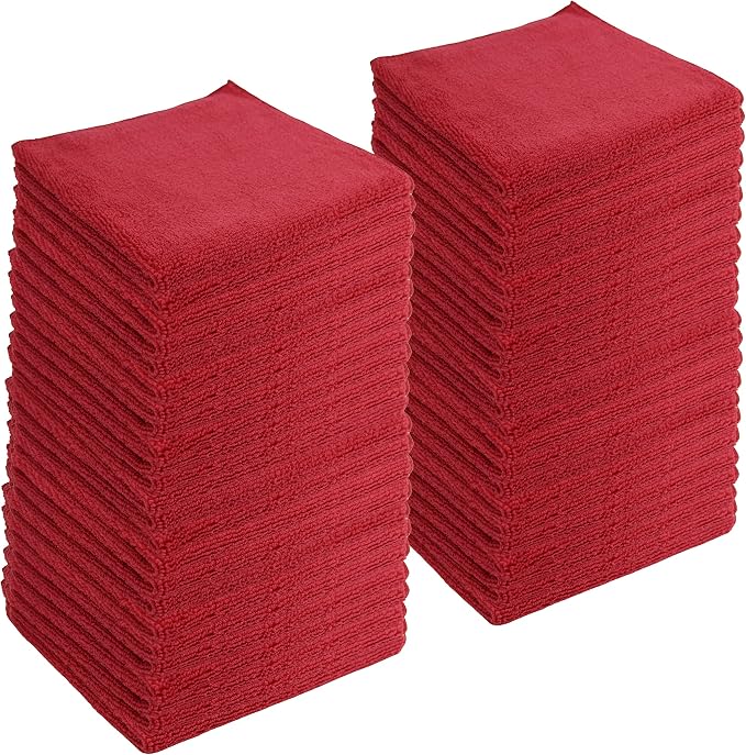 Microfiber Cleaning Cloths, 48 Pack, All-Purpose, Highly Absorbent, Washable by JDHomease