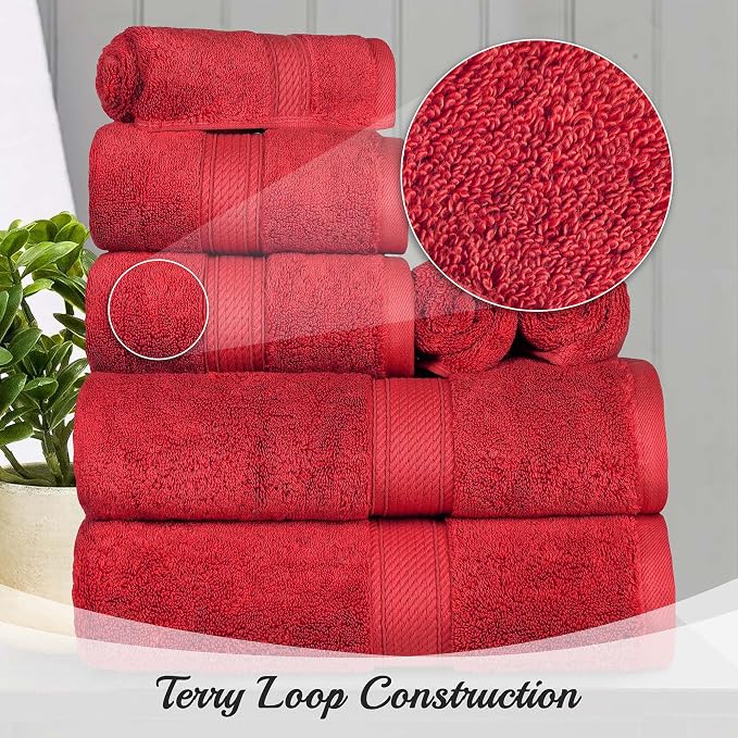Superior Egyptian Cotton Pile 9 Piece Towel Set, Includes 3 Bath, 3 Hand - Image 3