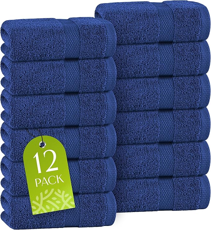 White Classic Navy Washcloths Set by WhiteClassic