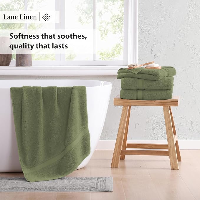 Lane Linen 100% Cotton 4 Pack Bath Towels - Image 5