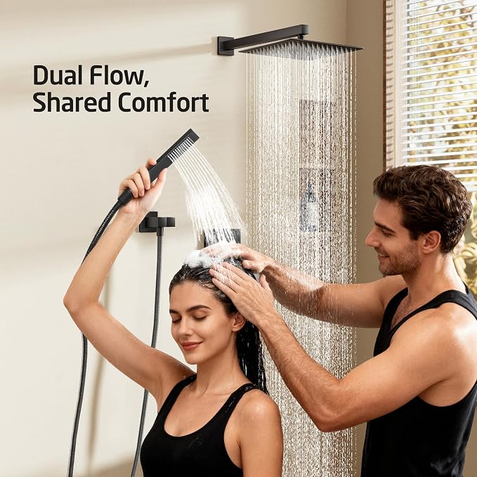 KES Shower Faucet, Shower Faucets Sets Complete 12 Inch Rain Shower Head - Image 2