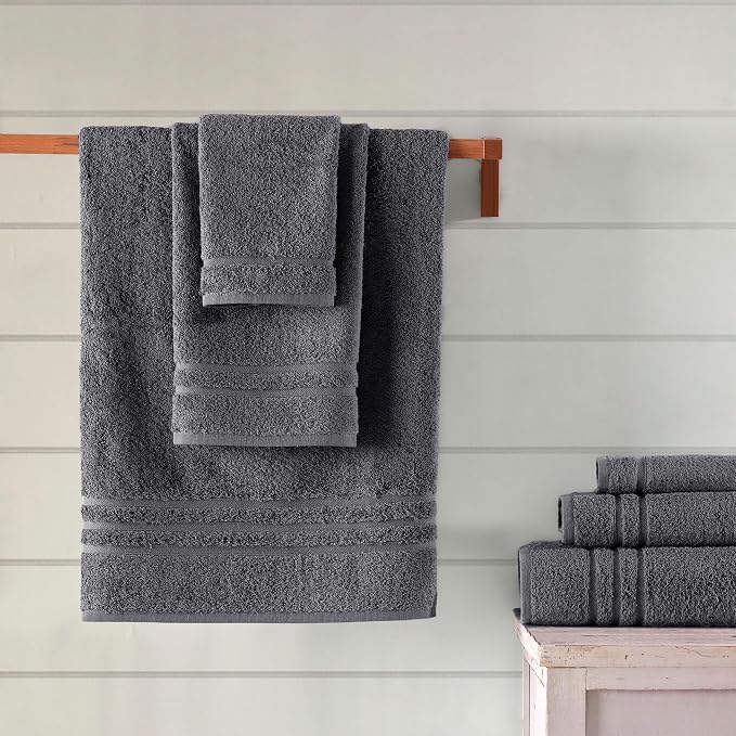 Hawmam Linen Grey 6 Piece Bath Towels Set - Image 4