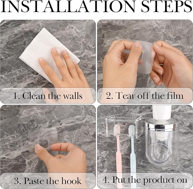 2 Slots Wall Mount Toothbrush Holder - Image 4