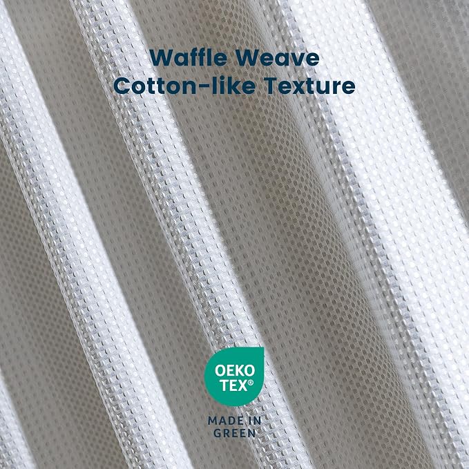 SLEEP ZONE Shower Curtain Liner, Waffle Shower Curtains - Image 3