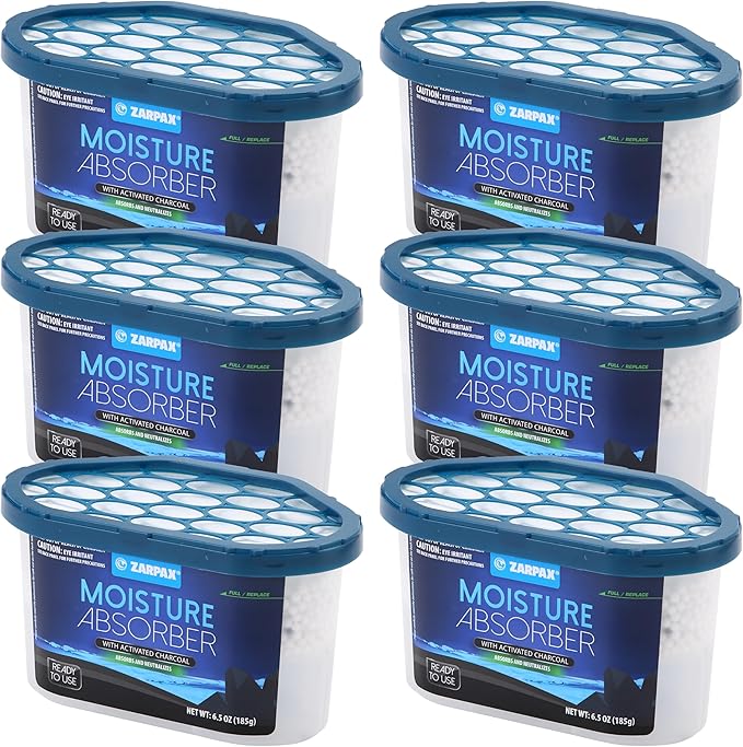 Moisture Absorber Activated Charcoal 6.5 oz/185g | Removes Moisture, Humidity & by Zarpax