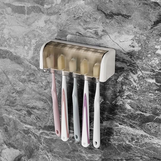 5 Slots Wall Mount Toothbrush Holder - Image 3