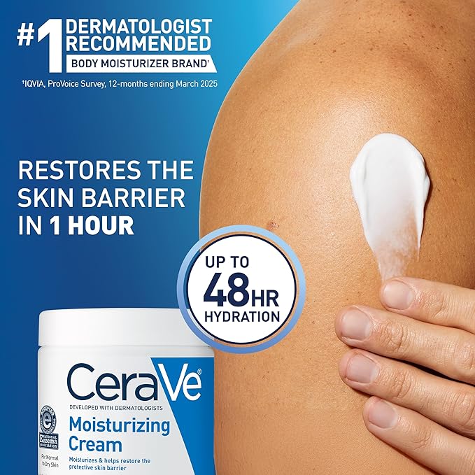 CeraVe Moisturizing Cream, Body and Face Moisturizer - Image 3