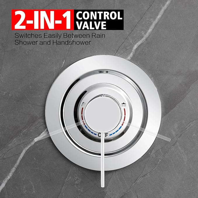 sumerain Shower System Concealed Shower Faucet Set, Rainfall Shower Faucet - Image 6