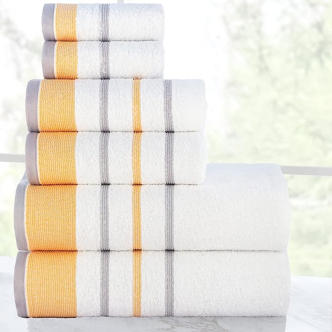 CASA COPENHAGEN White Bay, 6 Pieces Towel Set- White - Image 3