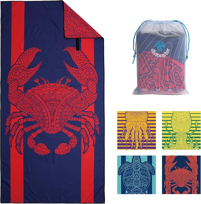 4Monster Microfiber Beach Towel Quick Dry, Super Absorbent Lightweight Travel by 4Monster