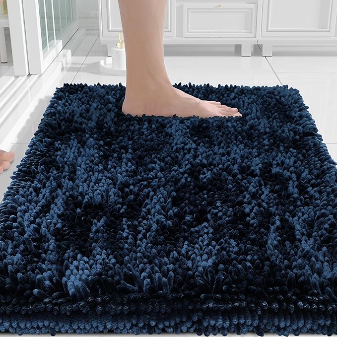 Yimobra Chenille Bathroom Rugs Non Slip, Extra Thick Soft Absorbent Bath Rug by Yimobra