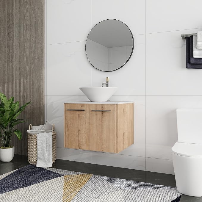 24 Inch Bathroom Vanity with Sink, Modern Wall Mount Floating Bathroom Vanity - Image 6