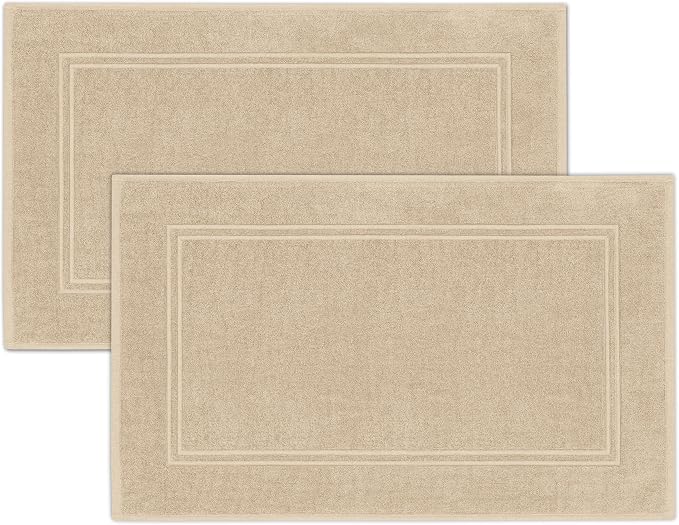 Tens Towels Pack of 2 Bath Mats 100% Cotton, 20 x 32 Inches, Super Absorbent by TensTowels
