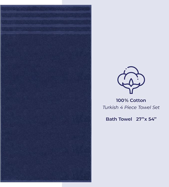 American Soft Linen Luxury 4 Piece Bath Towel Set, 600 GSM 100% Cotton Turkish - Image 5