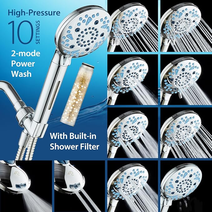 AquaCare High Pressure 10 Spray Mode Filtered Showerhead - Image 4