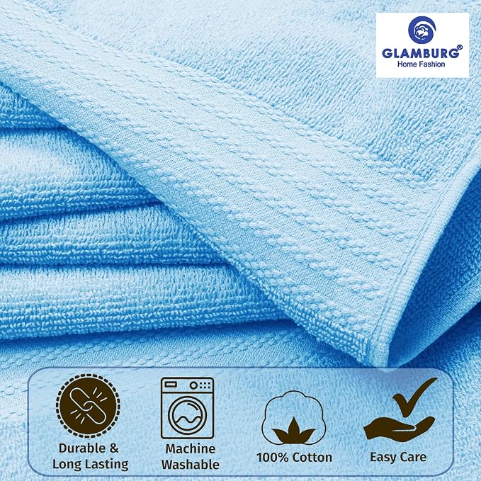 GLAMBURG Ultra Soft 8-Piece Towel Set - Image 2