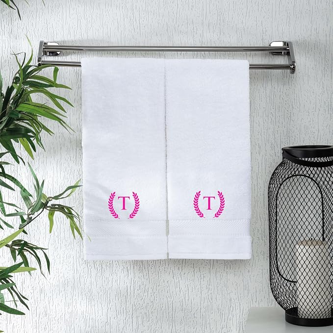 Monogrammed Hand Towels for Bathroom Makeup, Personalized Turkish Cotton Towel by ViaDanteHomeConcept