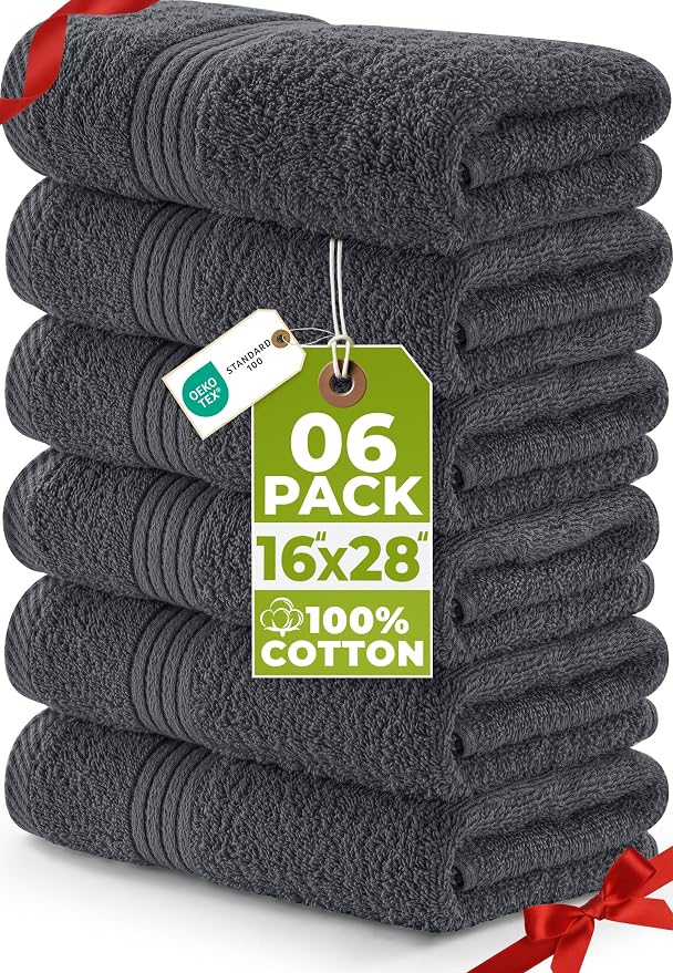 Utopia Towels 6 Piece Premium Hand Towels Set, 16 by 28 inches, 100% Ring Spun by UTOPIATOWELS