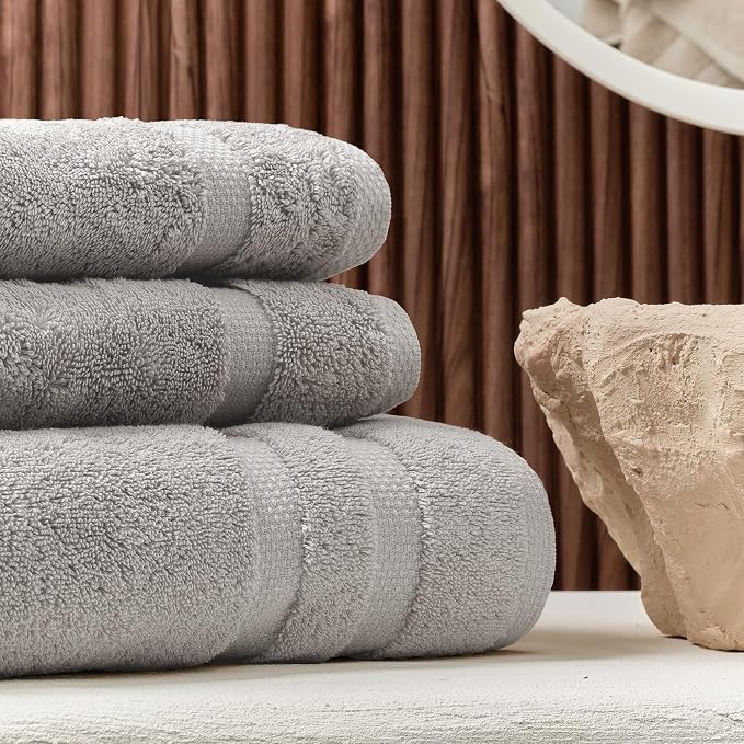 SOFE H&L | Olea Luxury Cotton Turkish Bath Towels Set of 4 Cool Gray | Premium - Image 3
