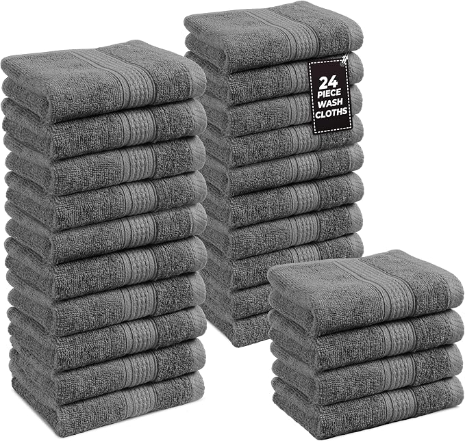 LANE LINEN Pack of 24 Washcloths Set by LaneLinen
