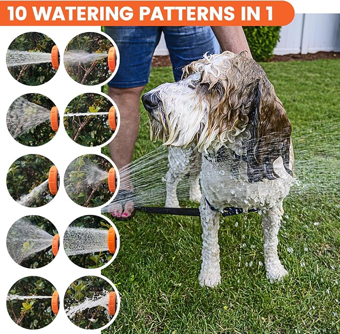 Dog Washing Hose Attachment, 10-in-1 Soap Sprayer Moden Garden Hose Nozzle - Image 4