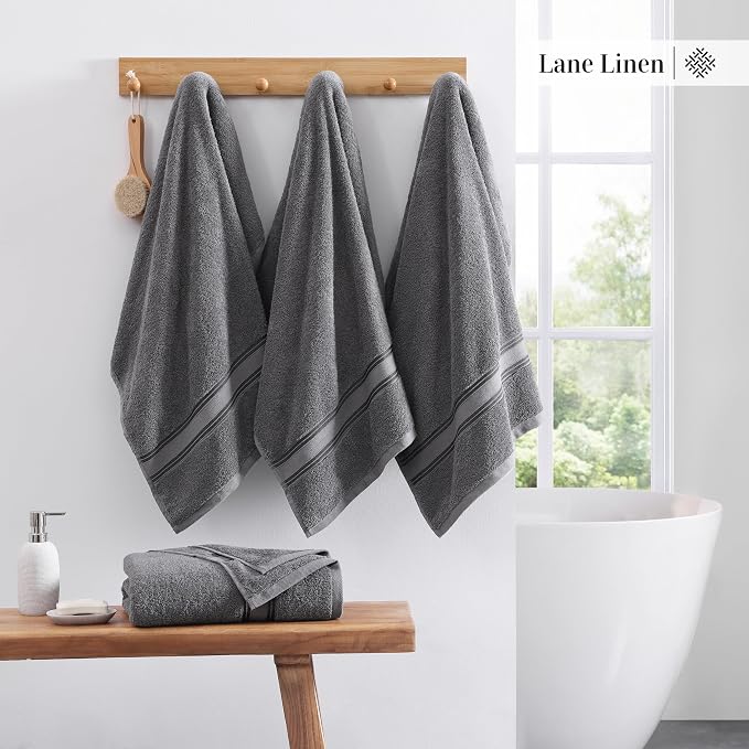 LANE LINEN 100% Cotton Bath Towels 4 Pack - Image 3