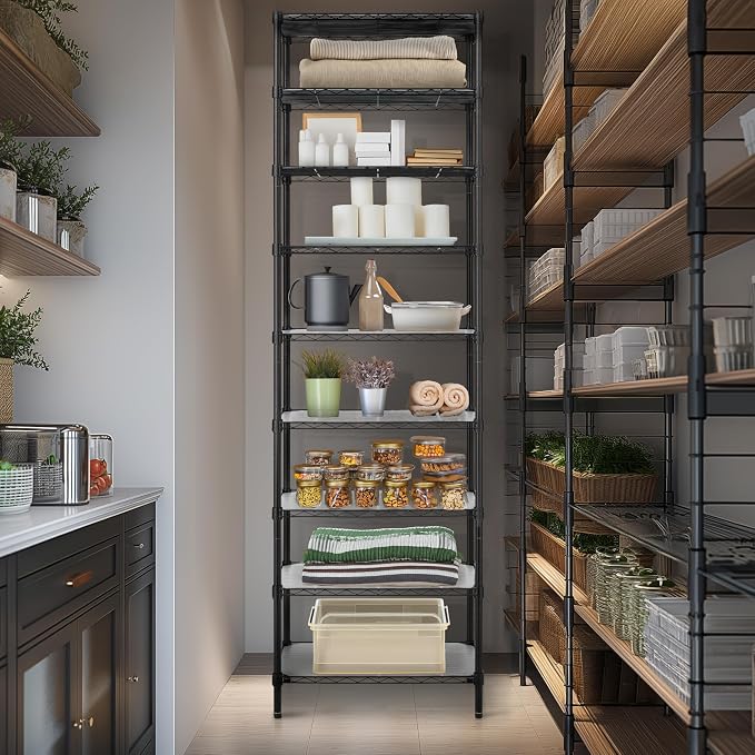 Finnhomy 9-Tier Wire Shelving Unit Adjustable Steel Wire Rack Shelving - Image 4
