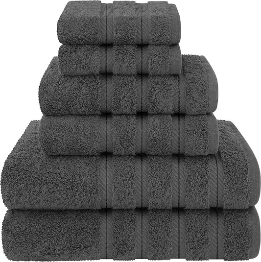 American Soft Linen Luxury 6 Piece Towel Set, 2 Bath Towels 2 Hand Towel 2 by AmericanSoftLinen