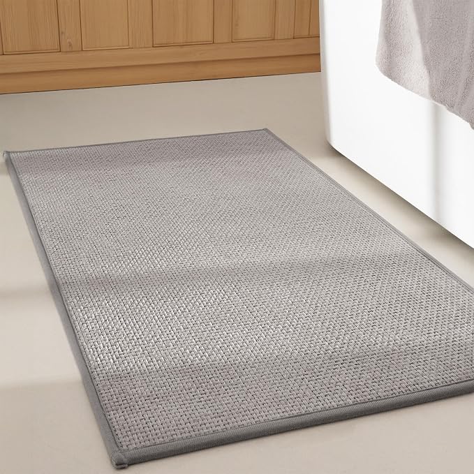 GRANNY SAYS Grey Bathroom Rugs, Soft Chenille Bathroom Mat, Absorbent Bath Mats by GRANNYSAYS