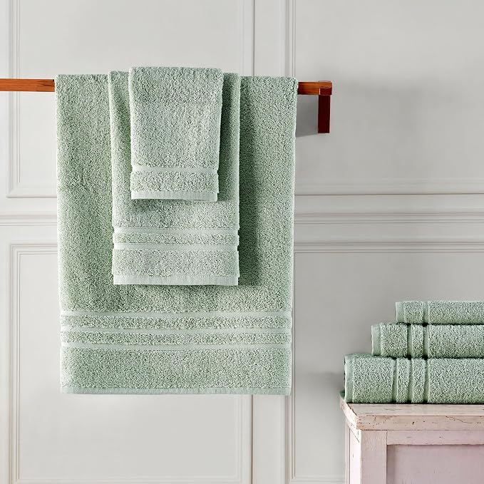 Hawmam Linen Green 6 Piece Bath Towels Set - Image 4
