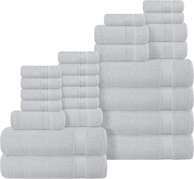 Belizzi Home 100% Cotton Towel Set, Contains 6 Soft Bath Towel, 6 Hand Towels by Unknown