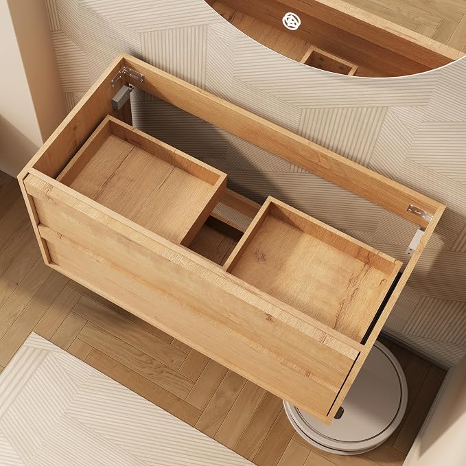 eclife 36" Floating Bathroom Vanity Sink Combo, Wall Mounted Modern Minimalist - Image 6