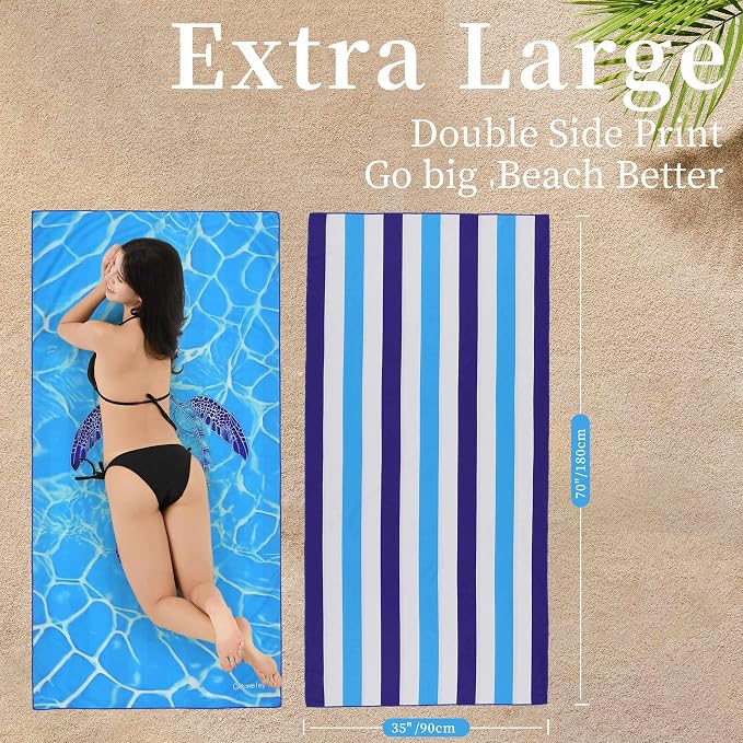 Microfiber Extra Large, Oversized Cute Turtle/Shark Beach Towels - Image 3
