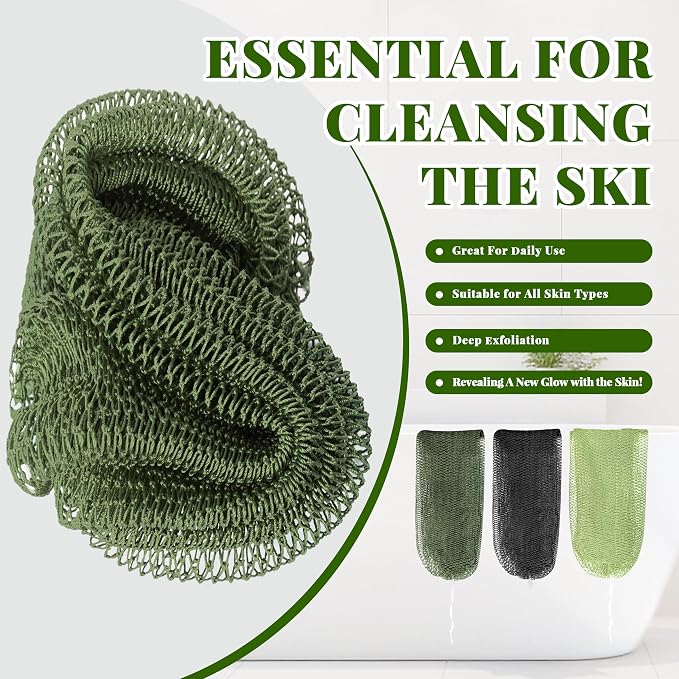 African Net Sponge Authentic, 3 Pieces Exfoliating Scrubber Bath Sponge - Image 4
