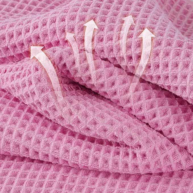 Microfiber Waffle Hand Towels, 4 Pieces, Fast Drying, Lint Free - Image 2