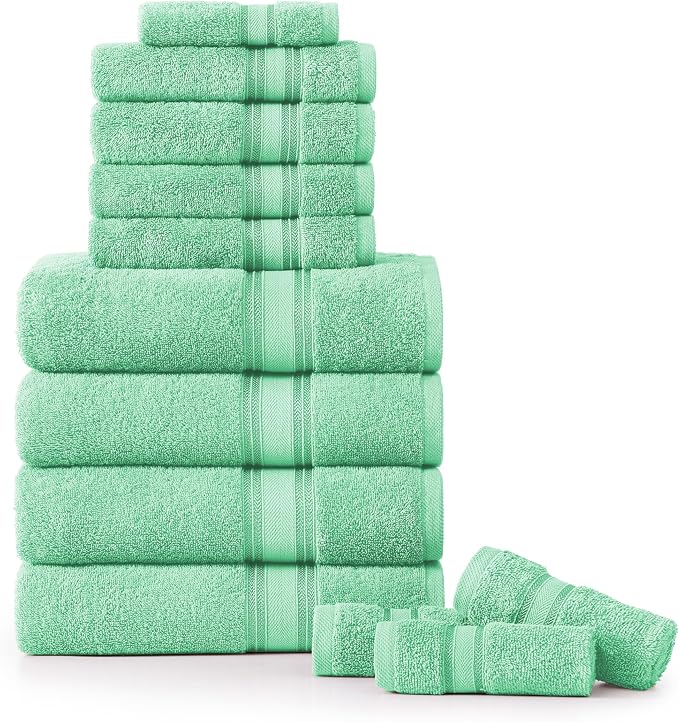 LANE LINEN Luxury Bath Towel Set of 12 – 100% Mercerized Cotton, 4 Bath Towels by LaneLinen