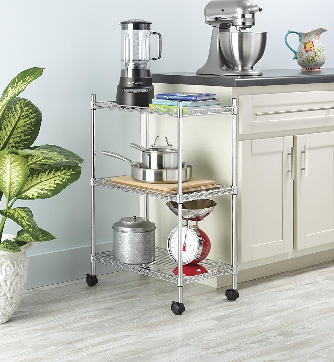 Whitmor Rolling 3 Shelf Cart - Image 2
