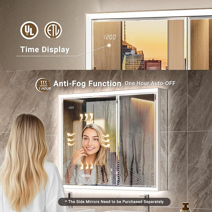 30x32 Beveled Lighted Medicine Cabinet - Image 6