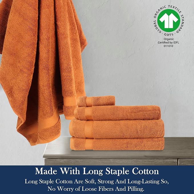 Delara Organic Cotton Luxuriously Plush Bath Towel 10 Piece Set|GOTS & Oeko-TEX - Image 3