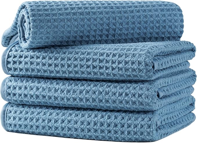 Microfiber Waffle Hand Towels, 4 Pieces, Fast Drying, Lint Free by Unknown