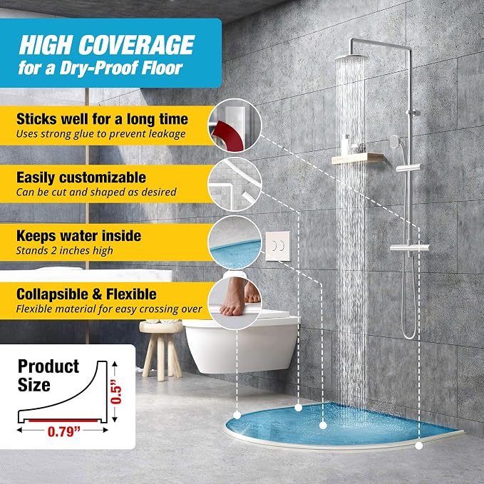 Shower Threshold Water Dam Barrier - Image 4