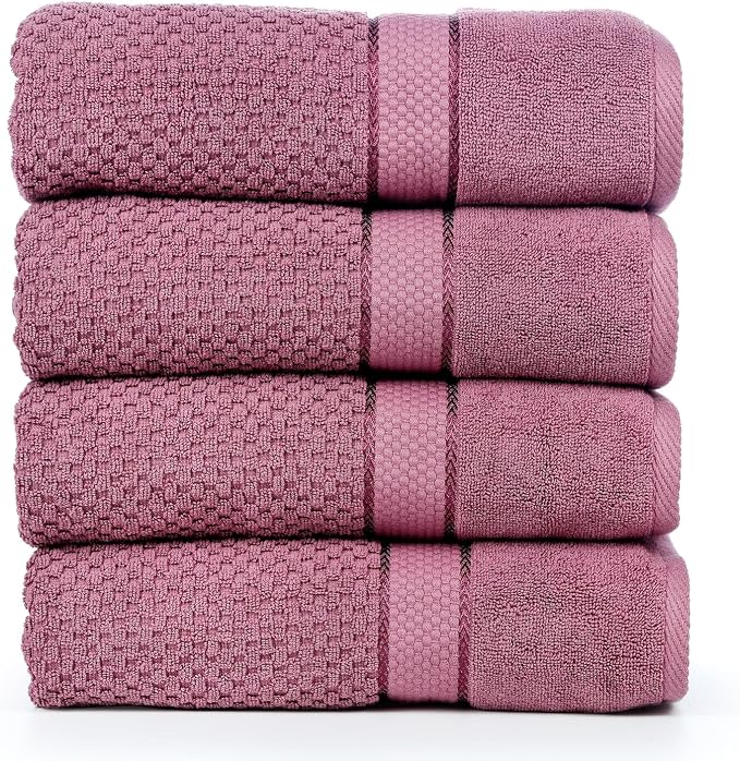 Ample Decor Bath Towels for Bathroom Set of 4 100% Cotton Popcorn Textured - Image 9